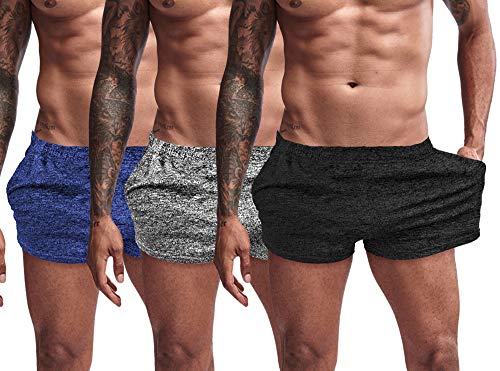 Muscle Cmdr Men's Bodybuilding Shorts 3 Inch Athletics Quick Dry Casual Shorts