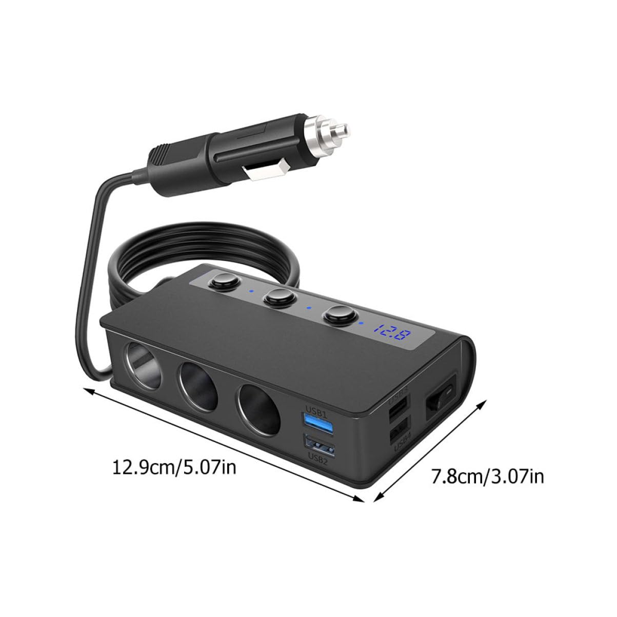 ARTIBETTER 180w Chargeur De Voiture USB Multiple Ports Adaptateur Allume-Cigare Prises Distributeur avec Protections Intégrées pour Téléphone GPS Appareils