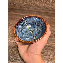 Kintsugi Style Blue Ceramic...