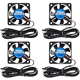 Diitao 4PCS 5010 USB Cooling Fan,DC 5V Silent Quiet DC Brushless Cooling Fans 50x50x10mm 3D Printer Cooling Fan with USB Wire Computer Fan CPU Cooler 7 Blades (5010 DC 5V)