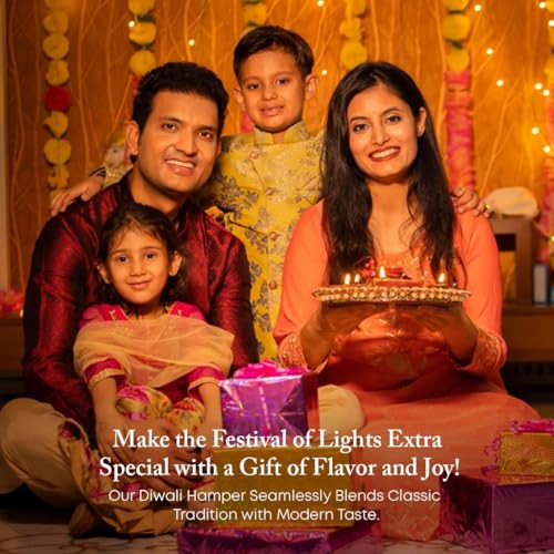 Image of The Flavour Republic Joyful Treat Box | Premium Diwali & Bhai Dooj Hamper with Herb Garlic Crostini, Brownie Thins, Paan & Jaljeera Shots, Millet Jaggery Cookies, Rose Pistachio Cookies & Seed Crackers | Perfect for Family, Friends & Corporate Gifting