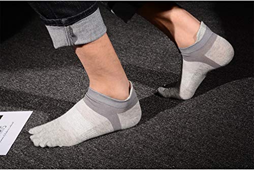 Image of Men Toe Socks No Show Low Cut Athletic Wicking Cotton 5 Finger Split Toe 6 Pack