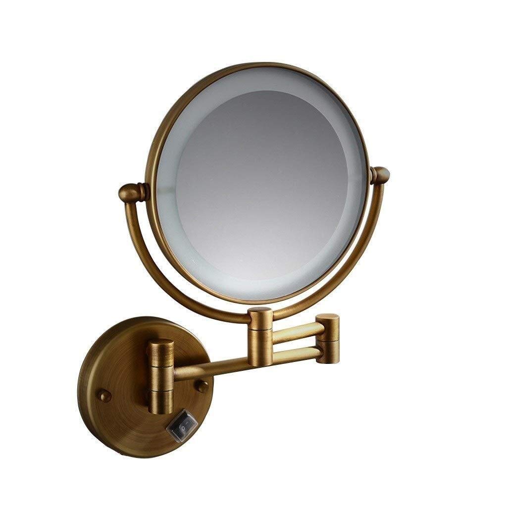 Miroir de maquillage mural double face grossissant 3X avec miroir à LED intégré