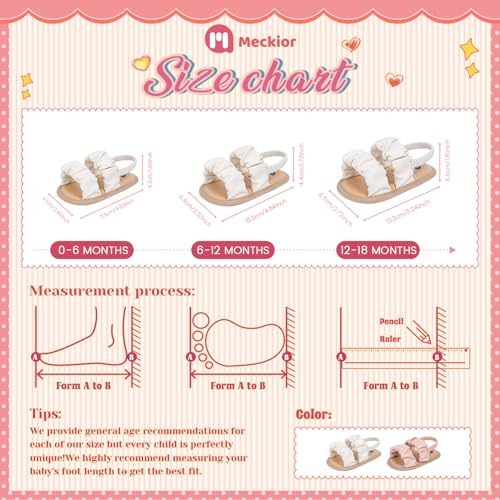 Image of Meckior Infant Baby Girls Boys Summer Sandals Open Toe Lace Princess Dress Wedding Flats Shoes Newborn Toddler Soft Non-slip Sole First Walker Crib Shoes