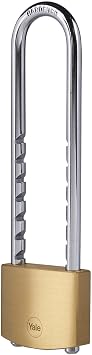 Yale Y110B/50/155/1 - Pirinç Asma Kilit 50mm Ayarlanabilir Halkalı - Sertleştirilmiş Çelik Halka - Çift Kilitleme - 3 Anahtar