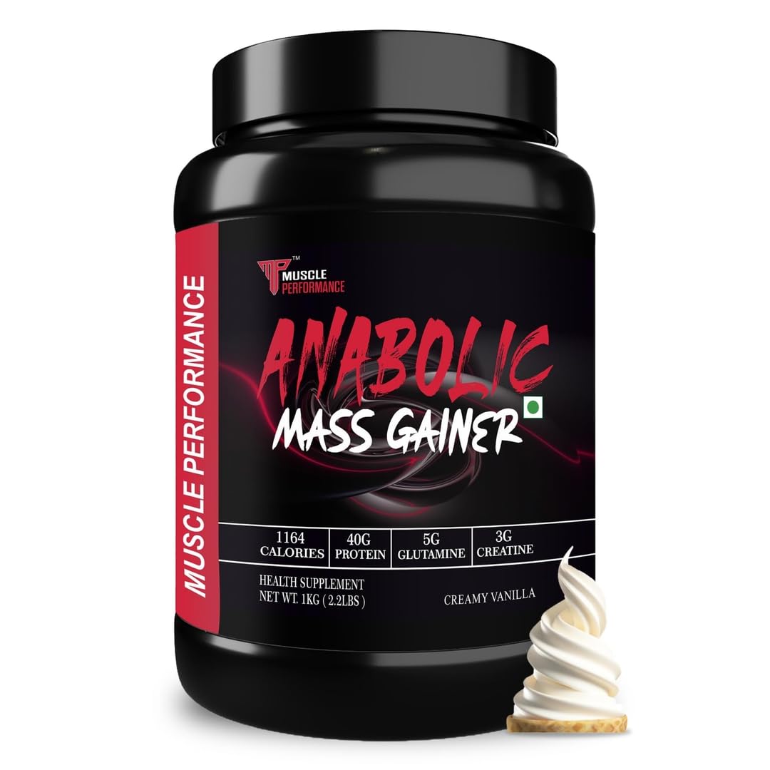 MP Anabolic Mass Gainer 1kg 2.2LBS Creamy Vanilla Powder | High Protein & Carbs, Calorie Added Multi-Vitamins, Probiotics & Enzymes | Cereal Based Bulk Gainer for Muscle Gain & Weight Gainer-image-29