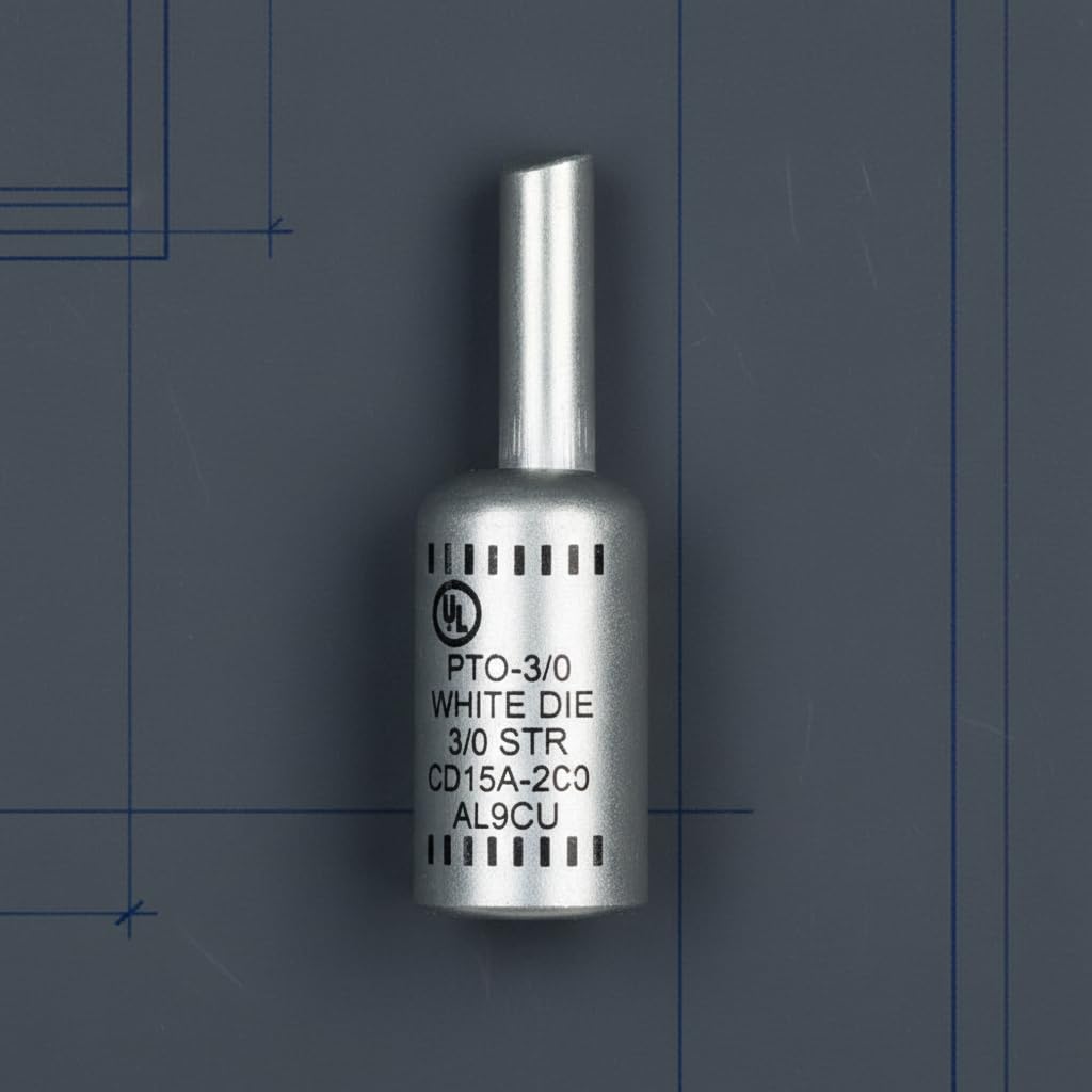 Morris 90986 Offset Solid Pin Terminal Compression Type Connector with 3/0 to 1/0 Wire Range, 5-Pack