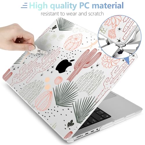 Image of MEEgoodo Case for MacBook Pro 16 inch 2026 2024 2023 2021, Laptop Hard Shell Compatible with M5 M4 M3 M2 M1 Pro /Max Chip, Fit Model A3429 /A3428 /A3403 /A3186 /A2991 /A2780 /A2485, Cacti