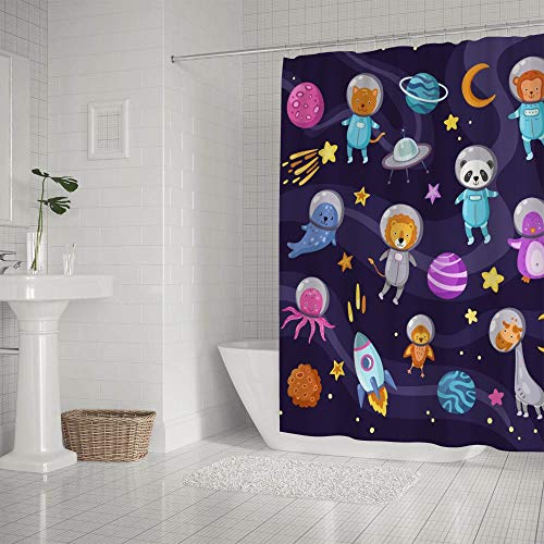 Rideau de douche 66x72 inch imperméable en polyester avec crochets - 3