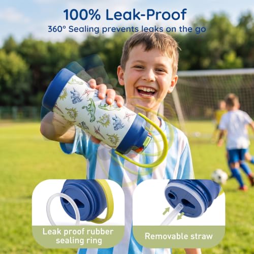 Mommore 12 oz Botella Térmica Aislada para Niños 2-en-1 con Sorbete y Boca para Beber miniatura 3