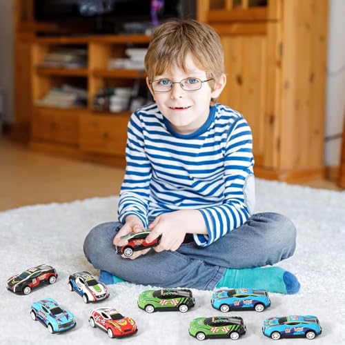 Image of 10 Mini Pull Back Cars for Kids | Metal Racing Car Toy Set | Fun & Durable Toy Cars | Perfect for Birthday Gifts, Party Favors & Return Gifts for Boys & Girls
