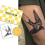 Boldink Semi-permanent tattoos, realistic fake tattoos, last 7-15 days, waterproof non-reflective temporary tattoo stickers, cruelty-free, uniquely designed exquisite packaging（Bird 2）