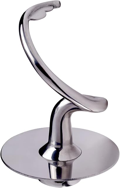 K45DH Dough Hook Attachment and Mixer Slider Mat for KitchenAid 4.5-5 Quart Tilt-Head Stand Mixer, Stainless Steel Spiral Dough Hook, Mess Free, Dishwasher Safe, Mixer Accessory