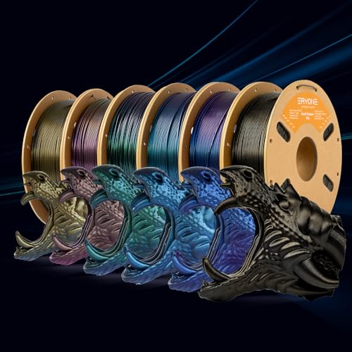 Image of ERYONE Burnt Titanium PLA Filament 3D Printer PLA Filament 1.75mm + /- 0.03mm, Glitter PLA Filament 1KG Cardboard Spool(2.2LBS), Black