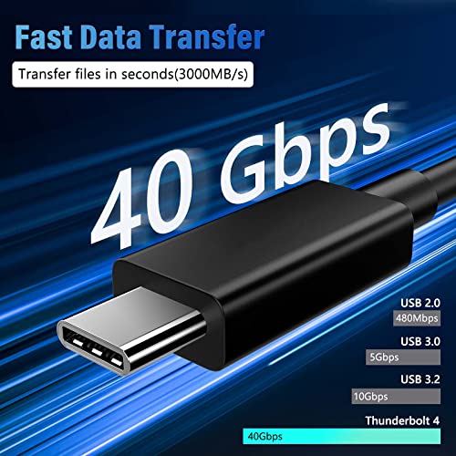 Image of ACASIS [Intel Certified Thunderbolt 4 Cable 3.3ft, 40Gbps Data Transfer, 100W PD Charging, 8K Video, Compatible with Thunderbolt 4 /3, USB-C, USB4 Devices, Black (3.3ft /1m)