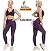 FITTOO Womens High Waist Textured Workout Leggings Booty Scrunch Yoga Pants Slimming Ruched Tights Purple XL