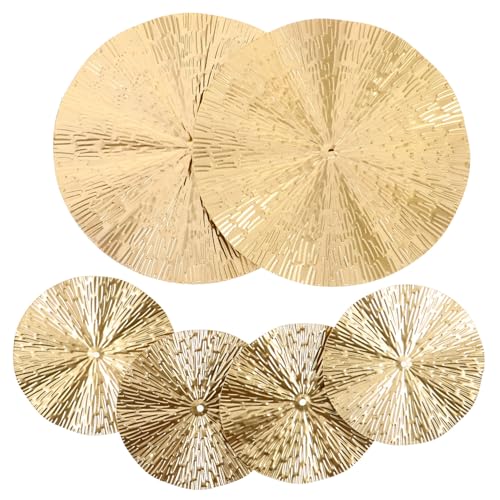 Décoration murale métal disques dorés DIYEAH 12 pièces pour salon moderne