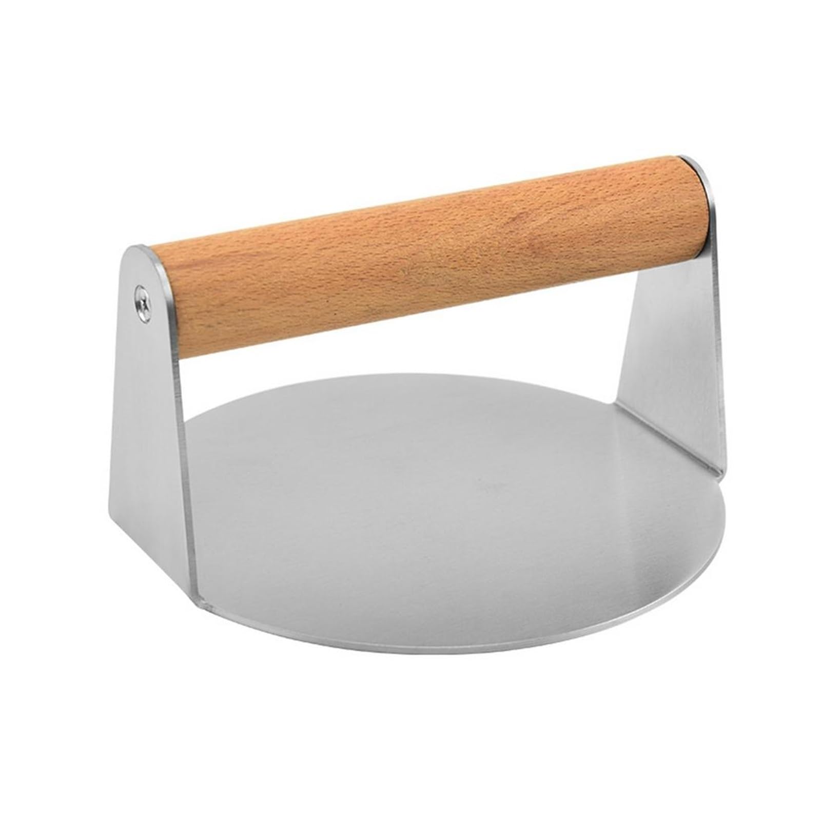 Pressa per Hamburger con Manico in Legno adiabatico Pressa per Hamburger in Acciaio Inox Pressa per Hamburger Professionale Pressa per Hamburger Quadrata Rotonda per Pancetta Pressa per