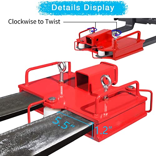 Rbhauto 2" Insert Forklift Trailer Hitch Receiver For Dual Pallet Forks Towing Adapter Attachment Heavy Duty Steel 6500Lbs Capacity #TOP5