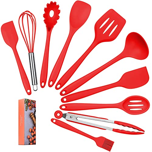 Covvy Home Ensembles d'ustensiles de cuisine en silicone(10 pièces) Résistant à la chaleur...