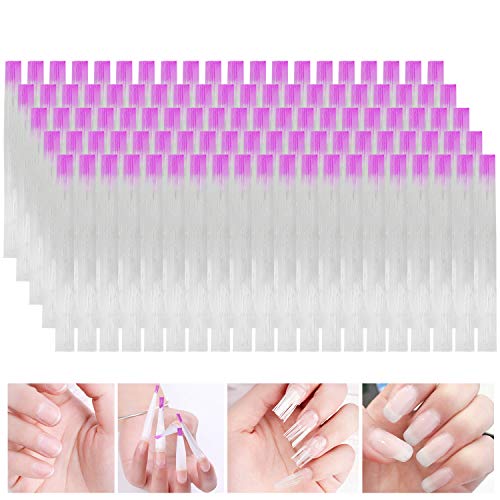 MWOOT 100 Stücke Fibernails Fiberglas für Nagelverlängerung,Nail Extension Fiberglass Set Fiberglas-Nägel-Streifen False Nails Manicure Salon Tool Für UV-Gel-Nägel Kunst