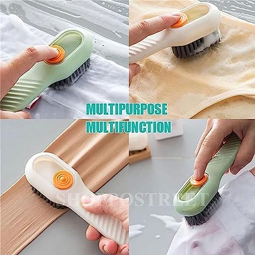Image of ALOUD CREATIONS Plastic Soap Dispensing Cleaning Brush With Handle | Scrubbing Reusable Washing Shoe Brush For Shoes Clothes Cleaning | Pack Of 1