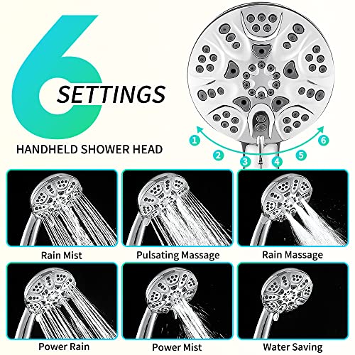 Combo de Regadera Dual con Ducha Manual 6" 30 Configuraciones miniatura 2