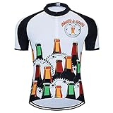MOXILYN Men Cycling Shirts Mountain Bike Shirts Short Sleeve 3D Beer Cycling Jersey - Funny Bicycle T-Shirt