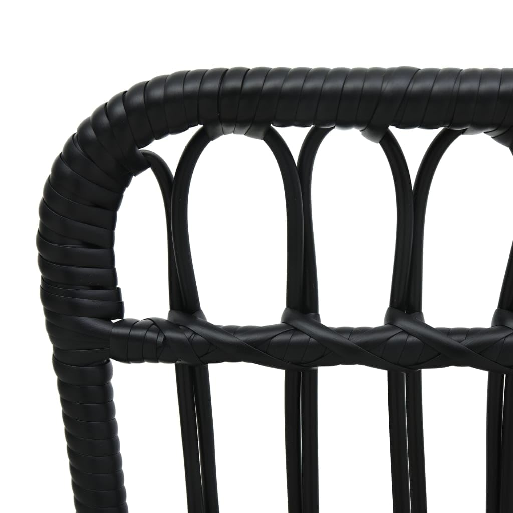 vidaXL Gartenstuhl mit Armlehnen Hochlehner Stuhl Sessel Relaxstuhl Gartenmöbel Rattansessel Terrassenstuhl Balkonstuhl Poly Rattan Schwarz