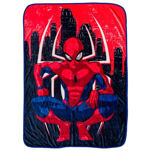 Silver Buffalo Marvel Spider-Man 45' x 60' Fleece Throw, Soft and Cozy Blanket, 185 GSM