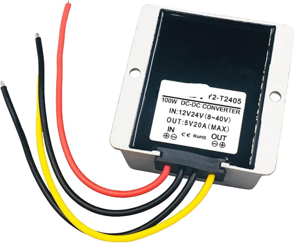 12v24v to 5v DC Power Converter 24V to 5V Automotive Voltage Regulator 12V to Step-Down Supply Module(12V/24V to 5V 10A)