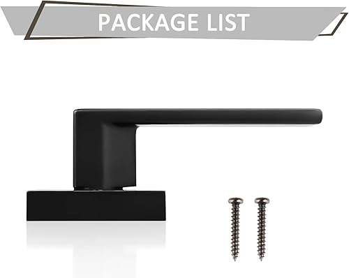 Miniatura 2 de Probrico Paquete de 4 palancas de puerta falsas negras, manijas de puerta falsas, manijas de puerta interiores resistentes, herrajes modernos sin