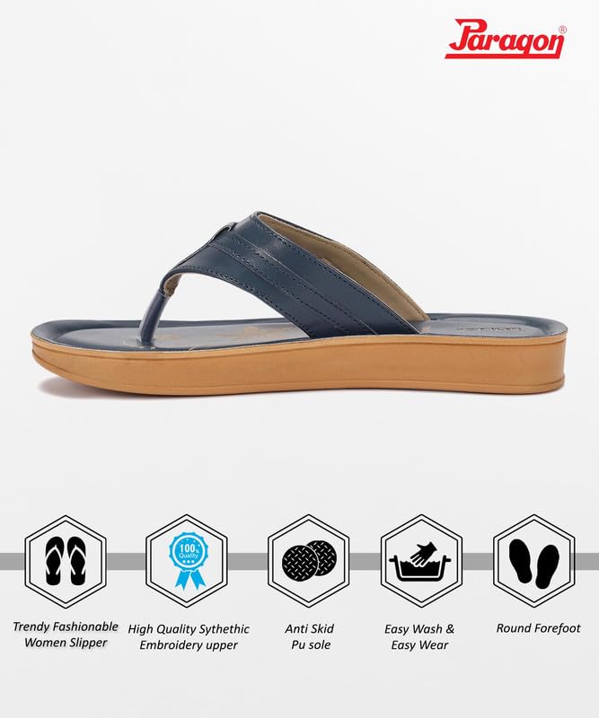 Image of PARAGON PUK7010L Women's Sandals | Stylish Slip on Flats with Cushioned Soles | Trendy Lightweight Durable & Comfortable Fashion Slippers for Outdoor Use