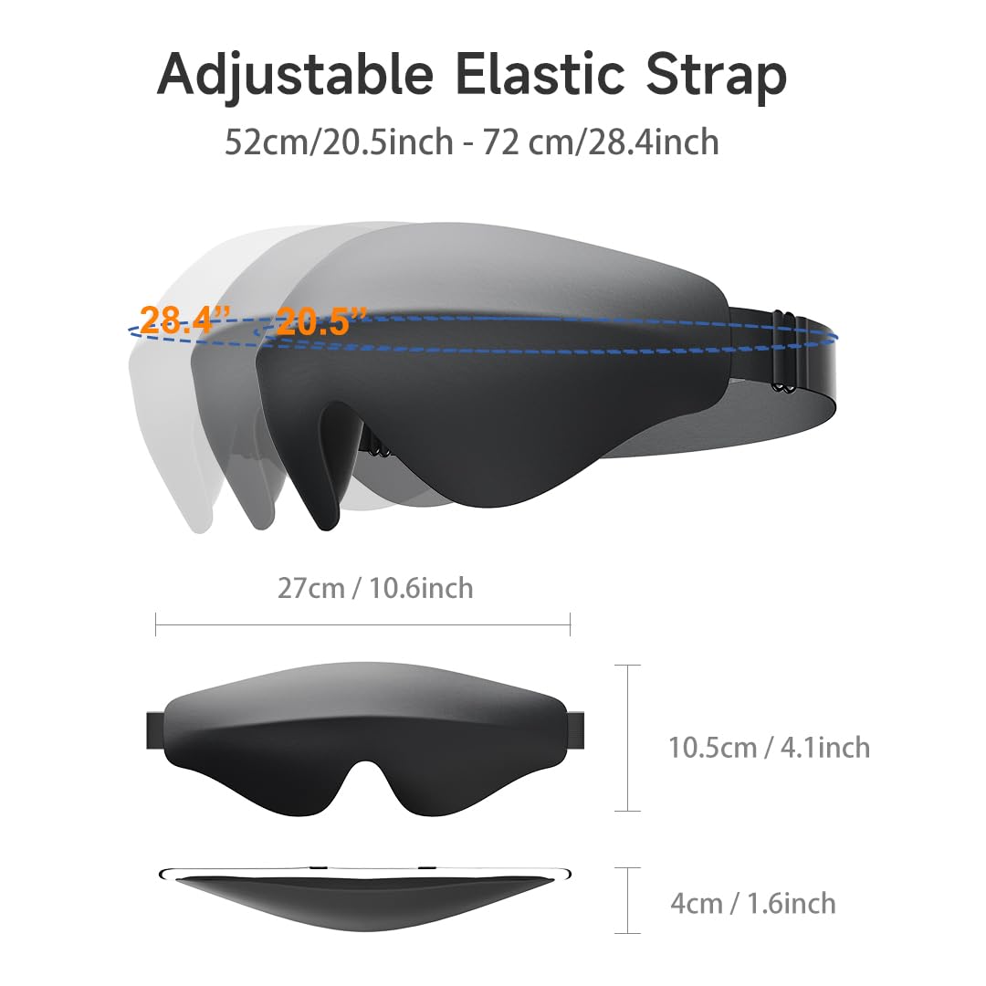 BodyPedia Air 3D Sleep - Antifaz para dormir de lado, máscara 3D para dormir de lado, máscara de ojos 3D para dormir con bloqueo de luz, relajante, cero presión, cubierta de ojos suave y transpirable,