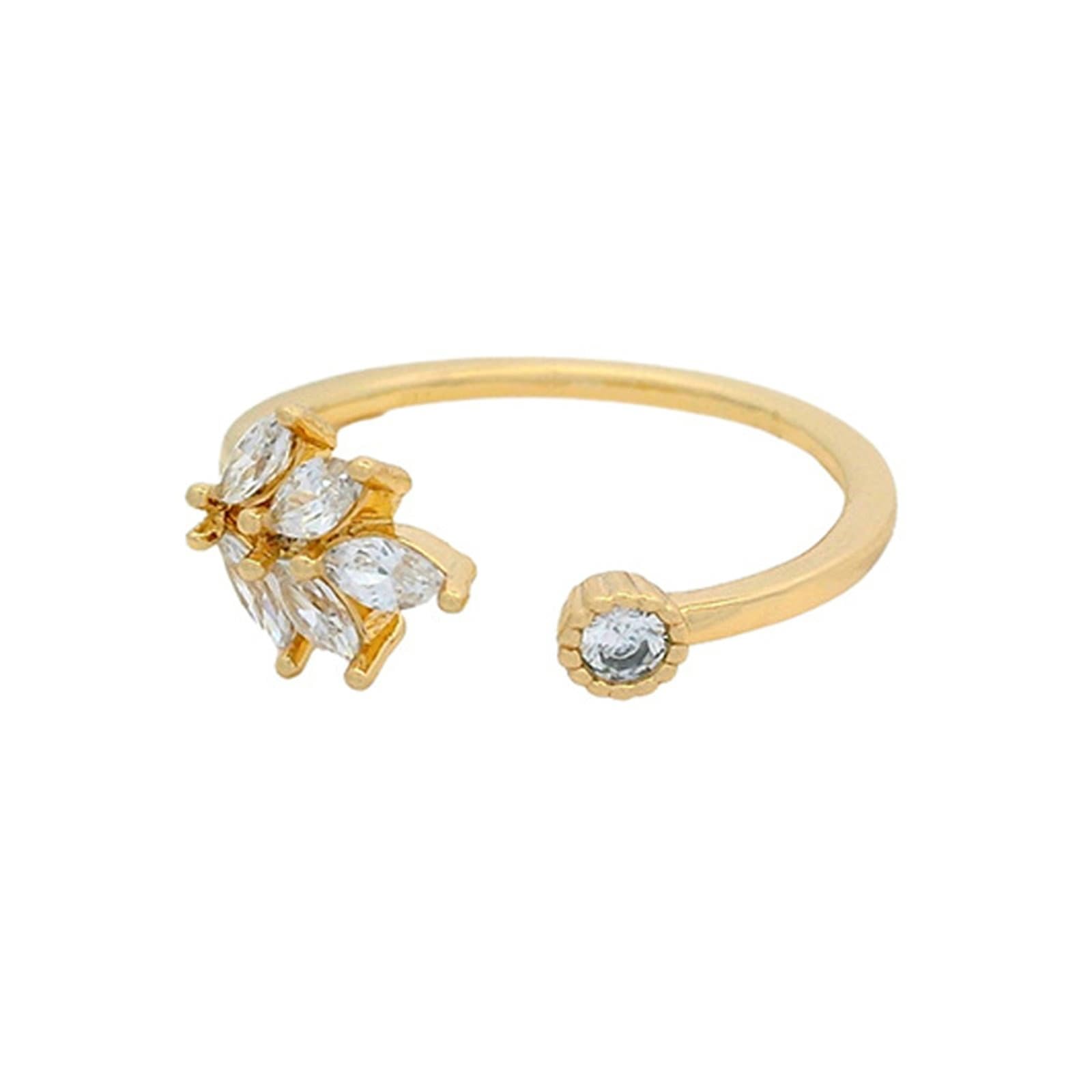 Joyas auténticas de oro de 9 K/14 K/18 K anillos de boda con marquesa moissanita hoja