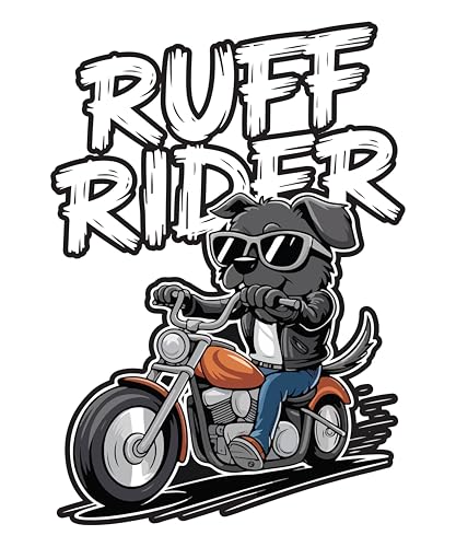 Image of STICKY DUDE - Biker Stickers, Cool Biker Motorcycle Helmet Stickers, 4 inches - Bikers Rocker Sticker Laptop Wall Window Bumper Decal (Ruff)