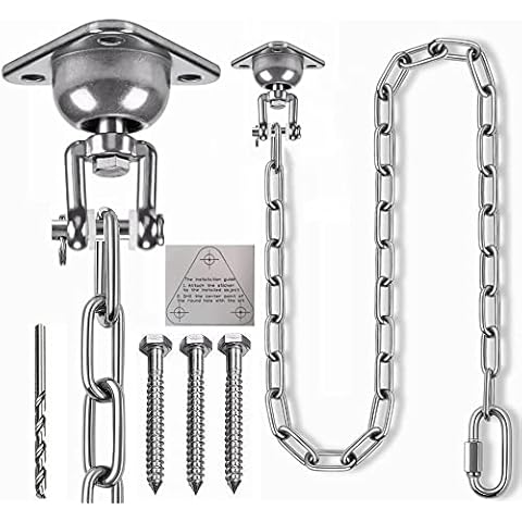 Dakzhou Hammock Chair Accessories Stainless Steel 360° Rotation +30° Hanger and Heavy Chain for Indoor and Outdoor Playground Chairs, hammocks and sandbags, Capacity 1000 pounds Cover