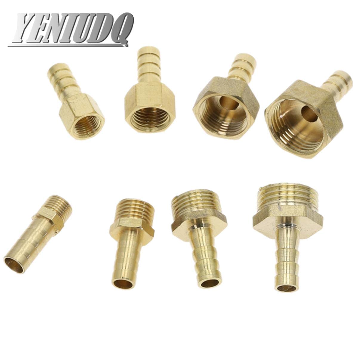 Conector de manguera, conector de manguera de jardín, accesorio de manguera de latón de 4 mm a 19 mm, conector de púas de 1/8", 1/4", 1/2", 3/8", conector de cobre con rosca hembra BSP, adapt