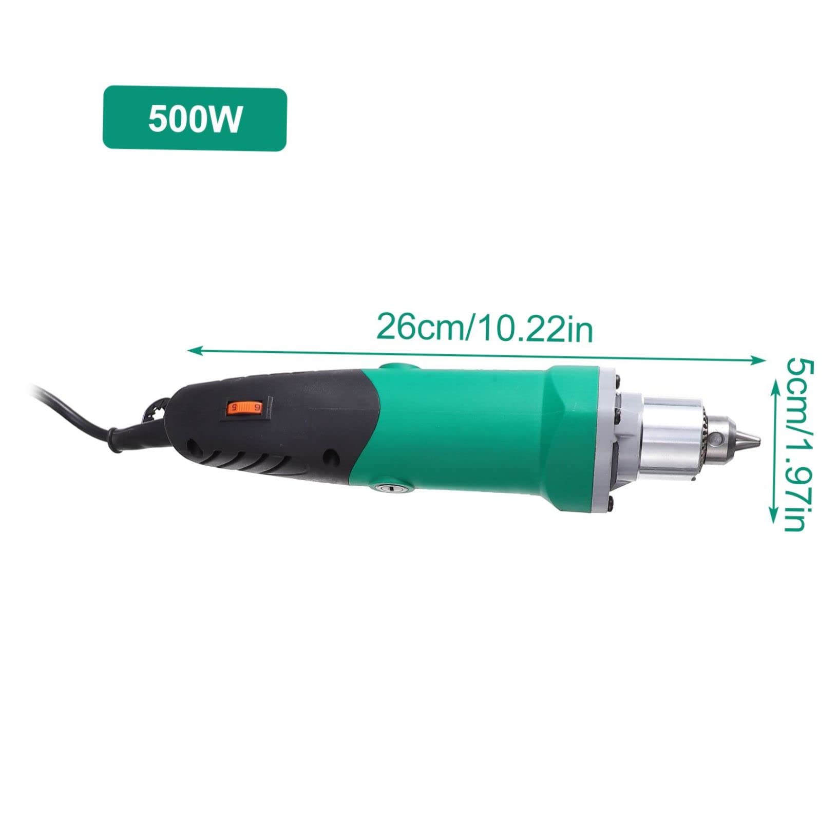 Mini Utensile Rotativo Elettrico 500w 220v Mandrino 6.5mm | 35000rpm, Velocità Regolabile a 6 Livelli, Corpo in Plastica e Metallo, Compatibile Testa a Spazzola