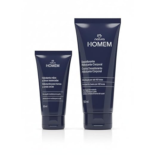 Natura Homem Kit Presente com Hidratante Corporal e Creme para Mãos
