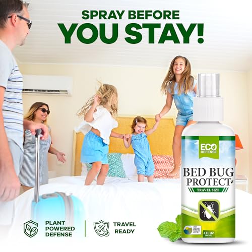 Eco Defense Spray para percevejos de cama tamanho de viagem - aprovado pela TSA 85 g - Essenciais de