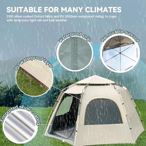 Carpa para camping 2-3 personas EZBY con toldo y bolsa miniatura 2