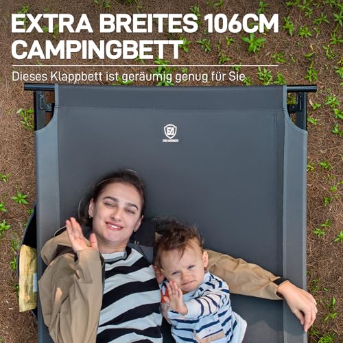 EVER ADVANCED Feldbett Klappbar 214cm x106cm 300KG Belastbar Klappbett XXL Groß & Breit Stabiles Campingbett für Camping Reisen Indoor Outdoor Strand und Garten