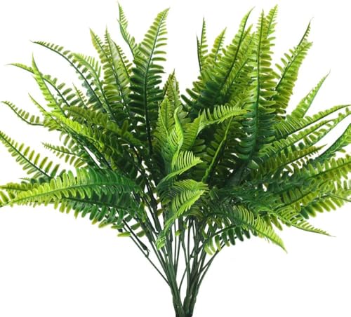 Minnhua 4pcs Fougères Artificielles Extérieure Fougère Plantes Faux Arbustes Artificiels Verdure Buisson Boston Fougere Plantes Artificielles Extérieur...