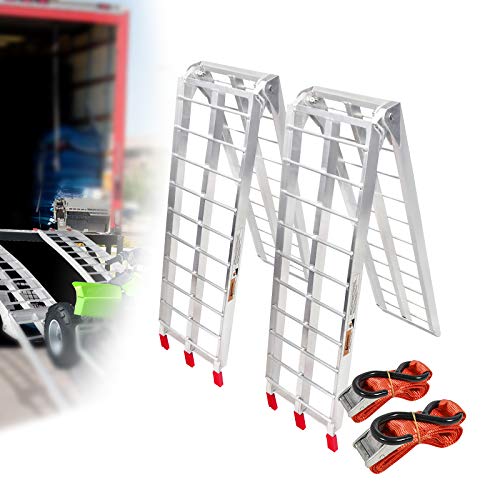 LZQ Oprijplaat opvouwbare aluminium 340 kg / 750LBS oprijplaat inklapbaar aluminium oprijplaat 680 kg /1500 LBS draagkracht/paar oprijplaten (2 stuks type B)