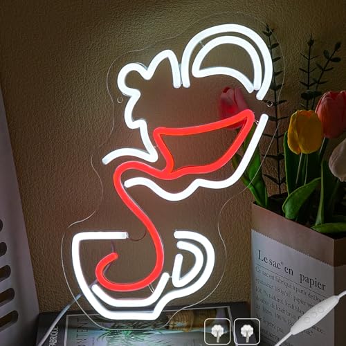 Image of Pouring Tea Neon Sign Tea Set Neon light for Wall Decor,Tea Bar Neon Light Signs, Dimmable Tea Cup LED Sign for Tea Shop,Coffee,Office,Bar