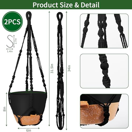 Gardife 10 Inch Hanging Planters With Macrame Plant Hanger For Indoor And Outdoor Plants thumb #1