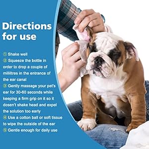 Ear Cleaner for Dogs and Cats, 4 OZ – Advanced Ear Wash Solution for Pet, Dog Ear Wash Rinse, Cleanser – Stops Itching, Odor, Debris & Wax, Irritation & Inflammation