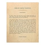 Charles Dickens-'Great Expectations'-Chapter 1 Book Page Print-11 x 14' Literary Wall Art Quotes...