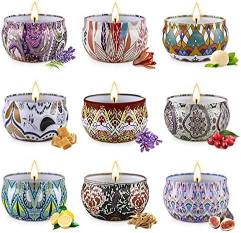 Candles Gifts for Women, 9 Pack Candles for Home Scented, Scented Candles, Birthday Gifts for Women, Aromatherapy Soy Candles Sets for Bath Yoga Perfect Gifts for Graduation Teacher Gifts